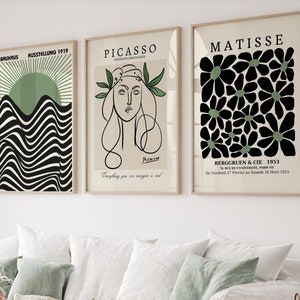 Picasso, Matisse, Bauhaus Art Print Set: Modern Gallery Wall (Digital)