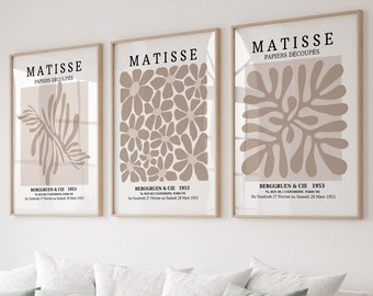 Set of 3 Henri Matisse Print, Matisse Print Download, Museum Poster, Vintage Gallery Wall, Gallery Wall Art, Bundle Set of 3 Prints, Digital