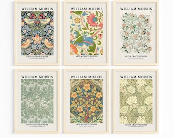 William Morris Poster Set: Floral Art, Museum Exhibition Prints (Digital Download)