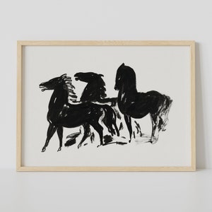 Vintage Horse Etching Art Print: Antique Style (Digital Download)