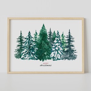 Christmas Trees Print, Posters for Holiday Decor, Holiday Print, Printable Xmas Trees Decor Painting, Vintage Xmas Holiday Art Print,