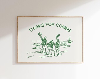 Thanks For Coming Print  Trendy Living Room Black Vintage Sailor Poster Decor Cute Quote Art Aesthetic  Art Print DIGITAL Download