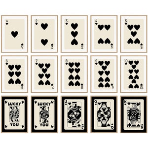 Trendy Retro Wall Art Set Of 15 Retro Trendy Aesthetic Print Mega Playing Cards Poster Lucky You Poster Trendy Wall Art Funky Art DIGITAL