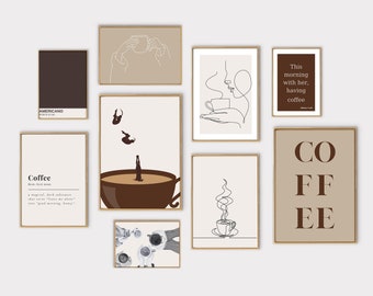Láminas de cafetería: Arte moderno para la pared de la cocina (descarga digital)