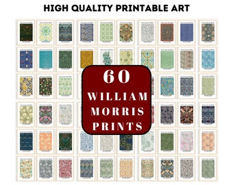 William Morris Art Prints: Mega Bundle of 60 Floral Exhibition Posters (Digital Download)