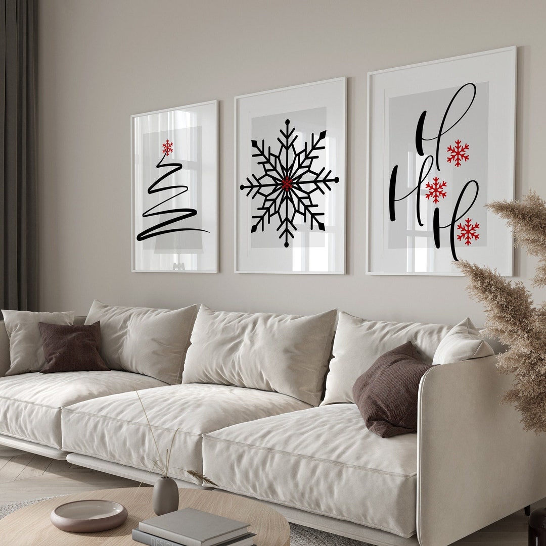 Gallery Set of 3 Christmas Wall Art Christmas Decorations - Etsy