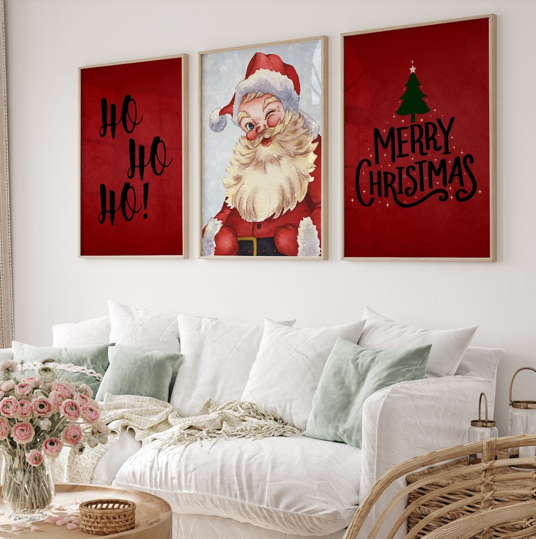 Gallery Set of 3 Christmas Wall Art Christmas Decorations Etsy UK