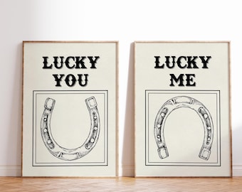 Retro Western Horseshoe Print Set: Cowboy Home Decor (Digital Download)