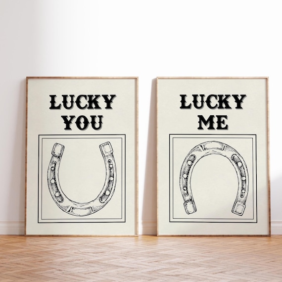 Retro Western Horseshoe Print Set: Cowboy Home Decor (Digital Download)