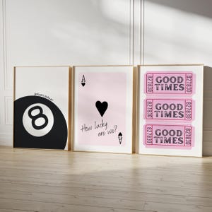 How Lucky Are We print preppy poster college appartement decor gast check print coquette kamer decor geluk meisje girly muur kunst digitaal