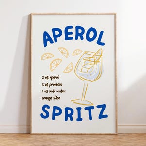 Aperol Spritz print bar winkelwagen kunst schattig cocktail muur kunst trendy bar winkelwagen decor Aperol bar wordt afgedrukt esthetische drankje poster digitale download