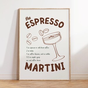 Espresso Martini Wydruk Bar Cart Art Uroczy Koktajl Ścienny Sztuka Modny Bar Cart Decor Espresso Martini Bar Wydruki Estetyczny Drink Plakat CYFROWY
