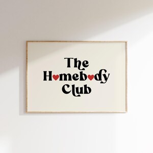 The Homebody Club Poster Retro Wall Art Trendy Living Room Print Cute Aesthetic Decor Trendy Wall Art Print Apartment Wall Art DIGITAL image 7