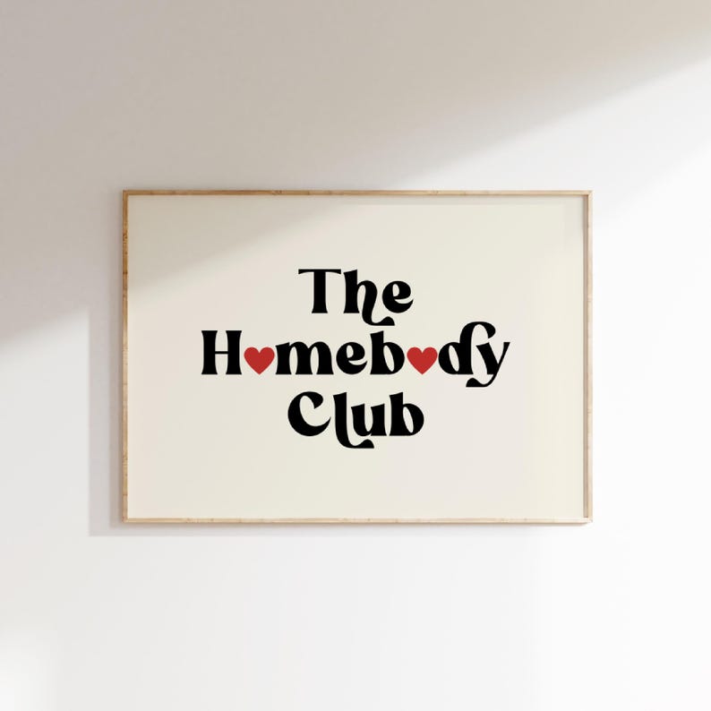 The Homebody Club Poster Retro Wall Art Trendy Living Room Print Cute Aesthetic Decor Trendy Wall Art Print Apartment Wall Art DIGITAL image 7