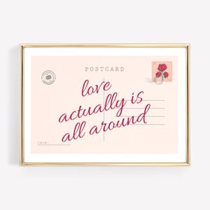 Liebe eigentlich ist alles Druck Vintage Postkarte Wandkunst Trendige Wandkunst Retro Wohnung Ästhetische Typografie Poster DIGITAL Download