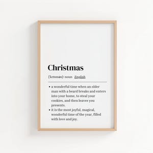 Christmas Definition Art Print: Minimalist Holiday Poster (Digital Download)
