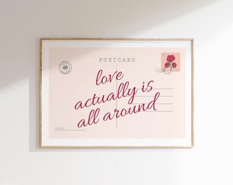 Love Actually Postcard Print: Retro Typography Wall Art (Digital Download)