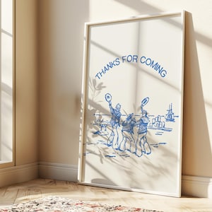 Thanks For Coming Print: Blue Vintage Sailor Art (Digital Download)