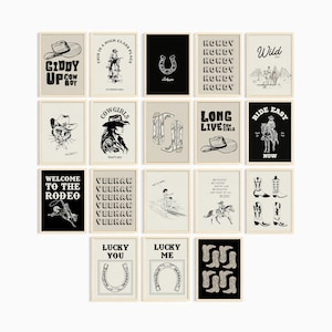 Vintage Western Prints Set: Cowboy Wild West Gallery Wall (Digital Download)
