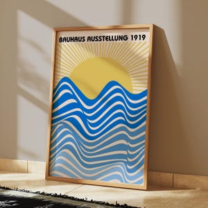Bauhaus Ausstellungsplakat: Mid Century Modern Geometrischer Druck (Digitaler Download)
