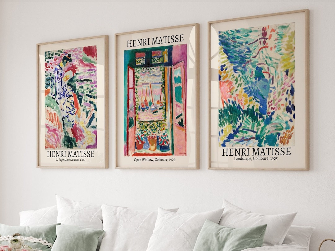 Matisse Print Set of 3, Matisse Wall Art, Exhibition Art Matisse Print Set of 3, Matisse Wall Art, Exhibition Art