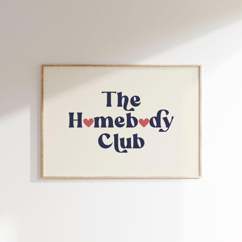 The Homebody Club Poster Retro Wall Art Trendy Living Room Print Cute Aesthetic Decor Trendy Wall Art Print Apartment Wall Art DIGITAL image 8
