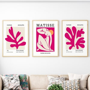 Rose Pink Henri Matisse Set of 3, Gallery Wall Set, Matisse Print Set ...