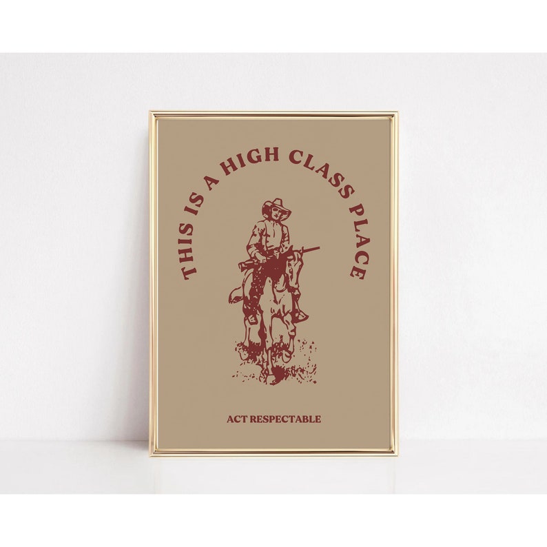 Cowboy Quote Art Print: Minimalist Western Horse Wall Art (digital ...