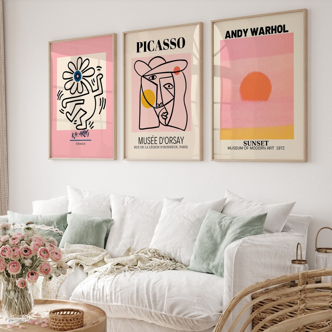 Gallery Wall Art Set of 3 Prints Picasso Print Andy Warhol 