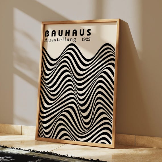 Bauhaus Exhibition Poster: Mid Century Modern Geometric Print