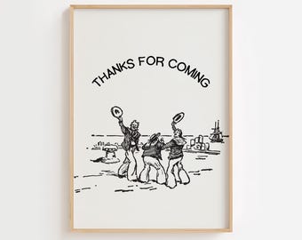Thanks For Coming Print  Trendy Living Room Black Vintage Sailor Poster Decor Cute Quote Art Aesthetic  Art Print DIGITAL Download