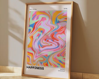 Retro Gradient Wall Art: Psychedelic Home Decor (Digital Download)