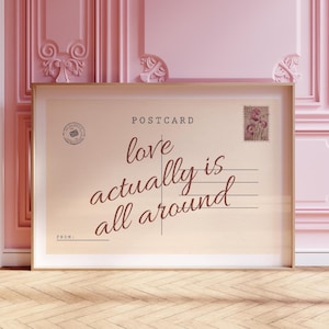 Liebe eigentlich ist alles Druck Vintage Postkarte Wandkunst Trendige Wandkunst Retro Wohnung Ästhetische Typografie Poster DIGITAL Download