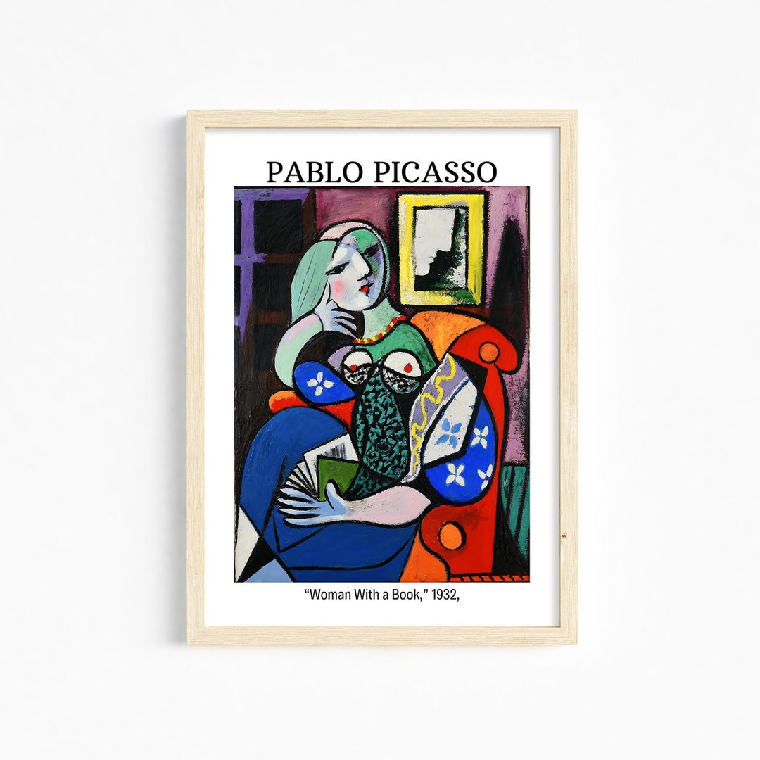 Pablo Picasso 'woman With a Book' Poster, Picasso Art Print, Exhibition ...