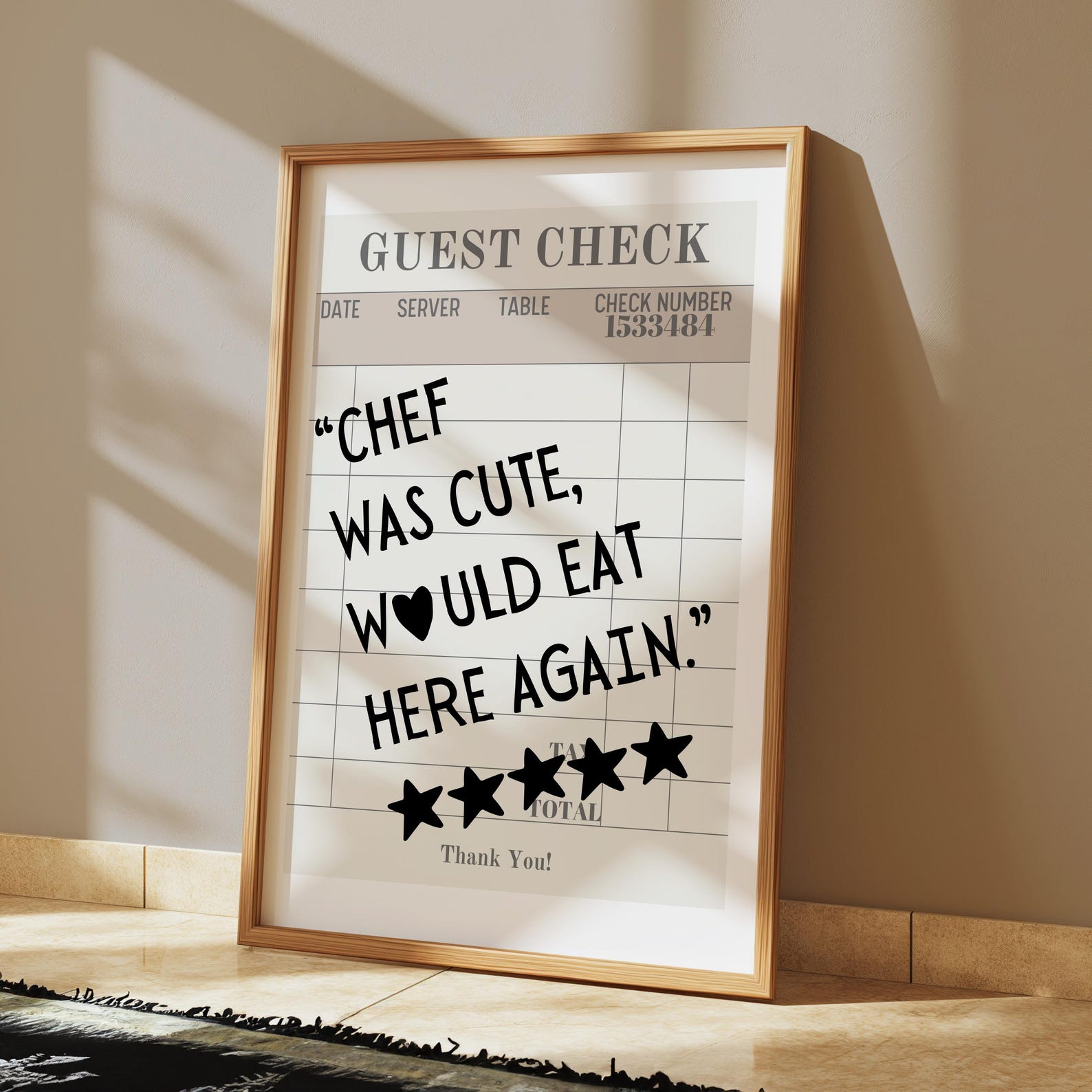 chef was cute aesthetic kitchen print retro wall art... Aesthetic Kitchen Prints Chef Was Cute Would Eat Here Again Kitchen ...
