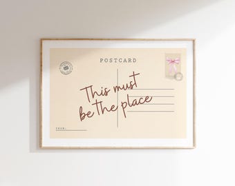 This Must Be The Place Print: Vintage Postcard Typography (Digital Download)
