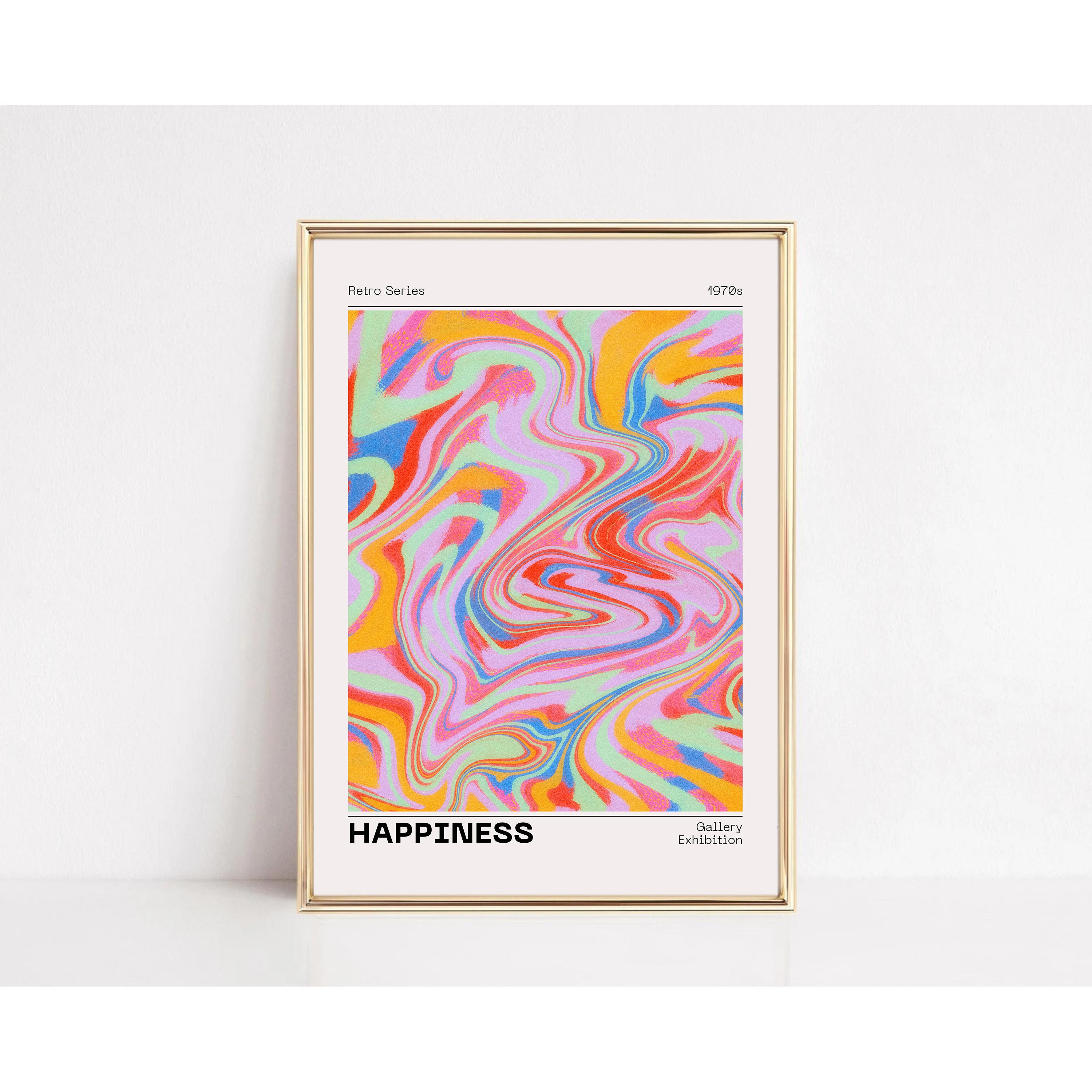 Retro Gradient Wall Art: Psychedelic Home Decor (digital Download