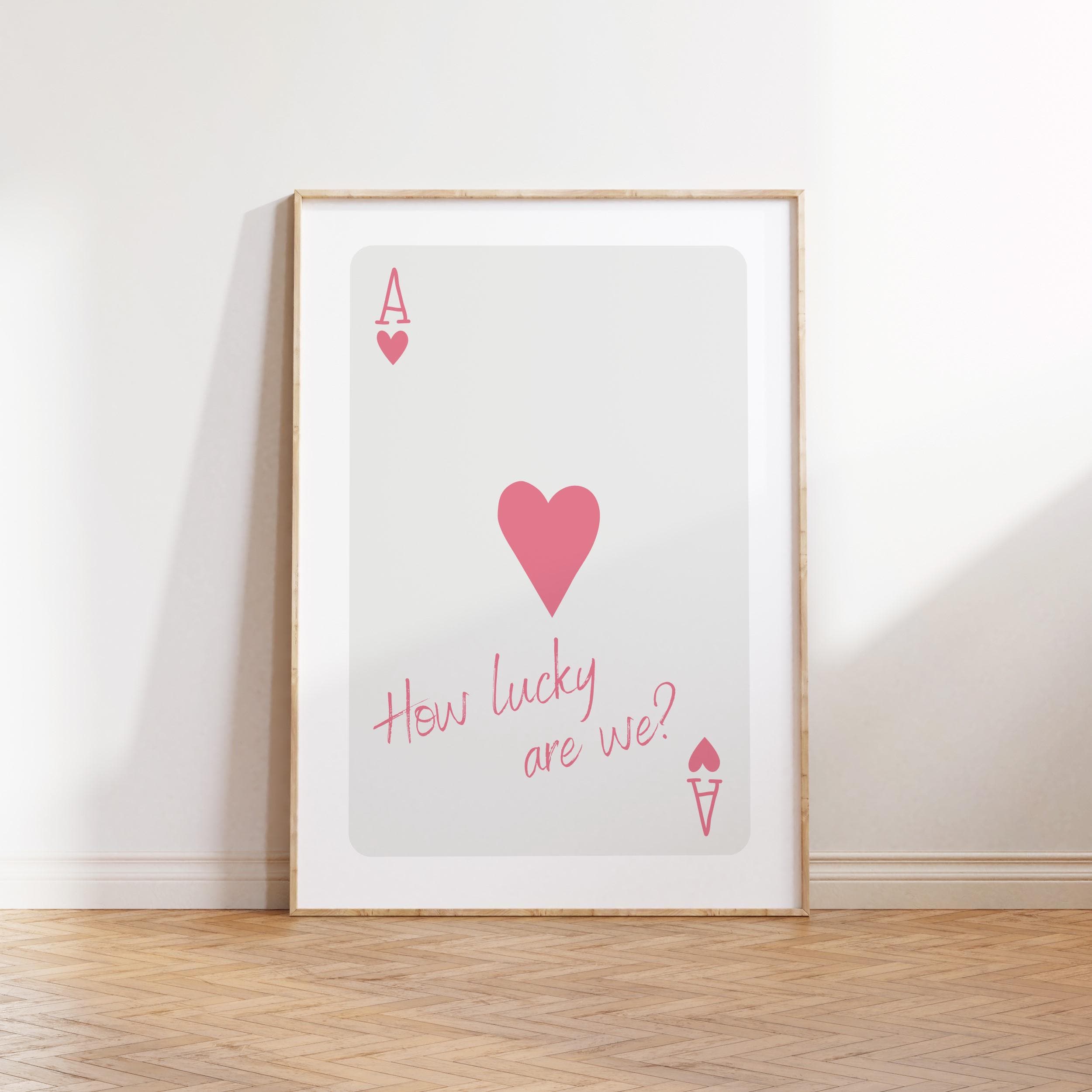 Ace of Hearts Print: Pink Preppy Dorm Decor (digital Download