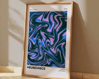 Retro Gradient Väggkonst: Psykedelisk Heminredning (Digital Nedladdning)