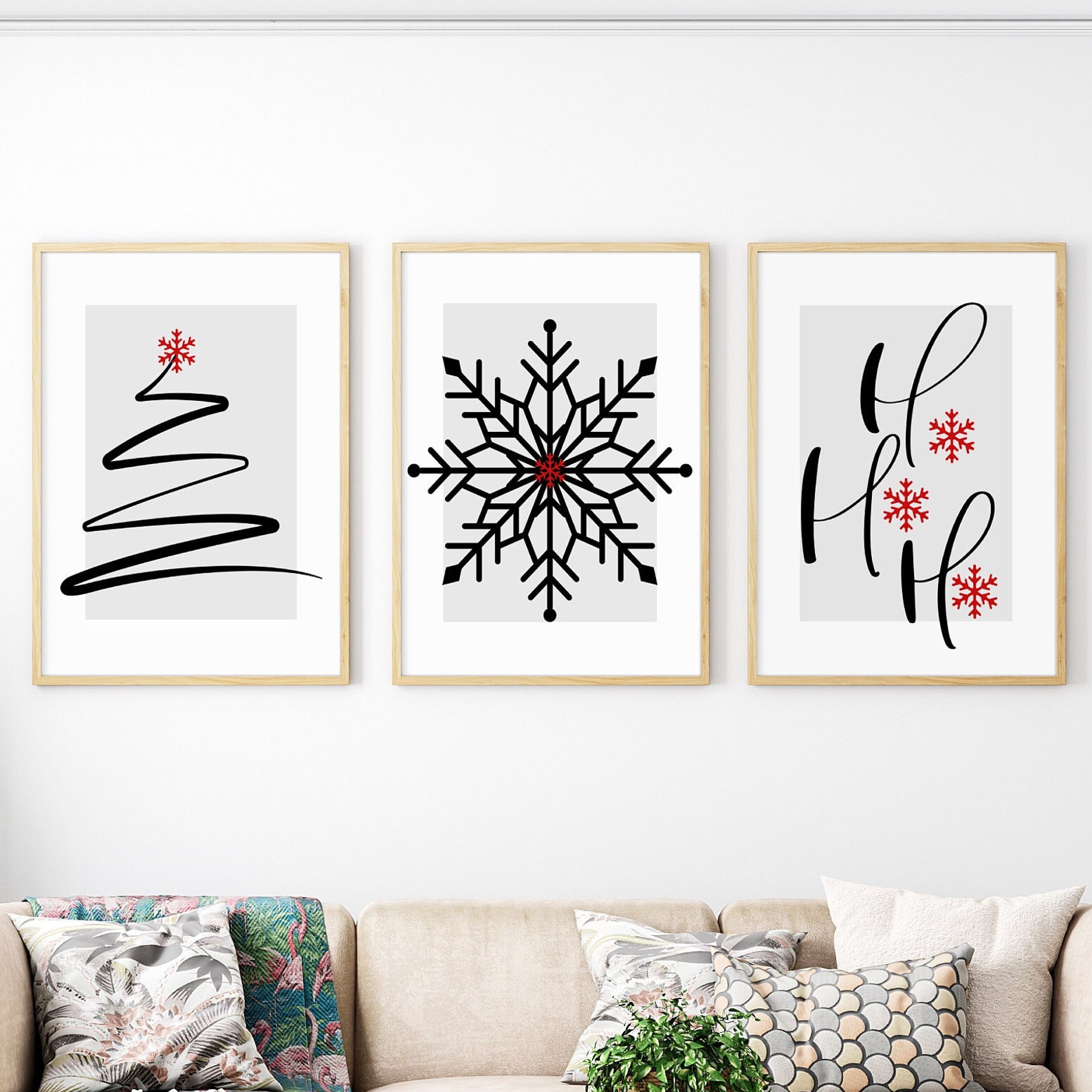 Gallery Set of 3 Christmas Wall Art Christmas Decorations - Etsy