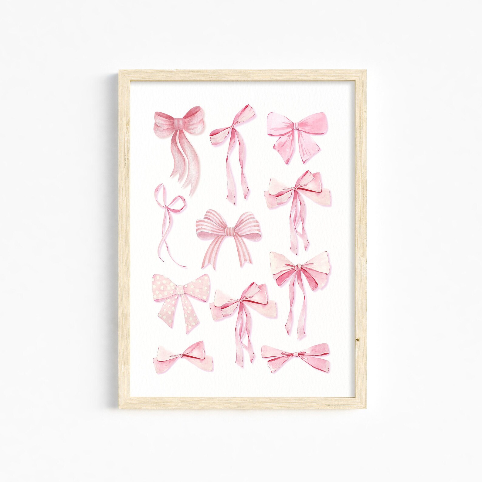 Trendy Pink Bows Wall Art Set of 3, Preppy Poster, College Apartment ...