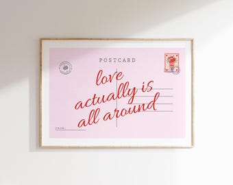 Love Actually Postcard Print: Retro Typography Wall Art (Digital Download)