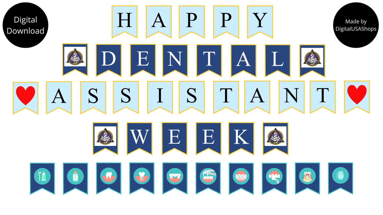 Dental Assistant Appreciation Week / Printable Wall Banner / Etsy
