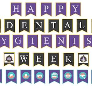 Dental Hygienist Appreciation Week / Printable Wall Banner / Dental Hygiene Gift / Dental Art