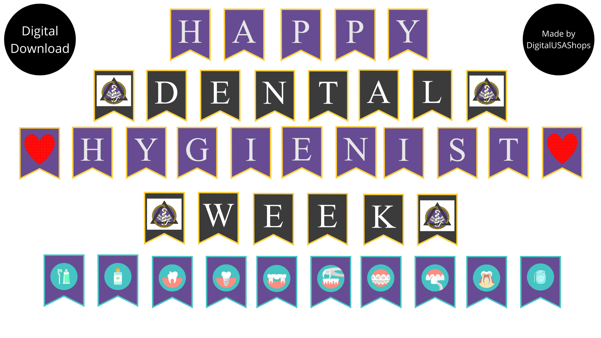 Dental Hygienist Appreciation Week / Printable Wall Banner / Dental