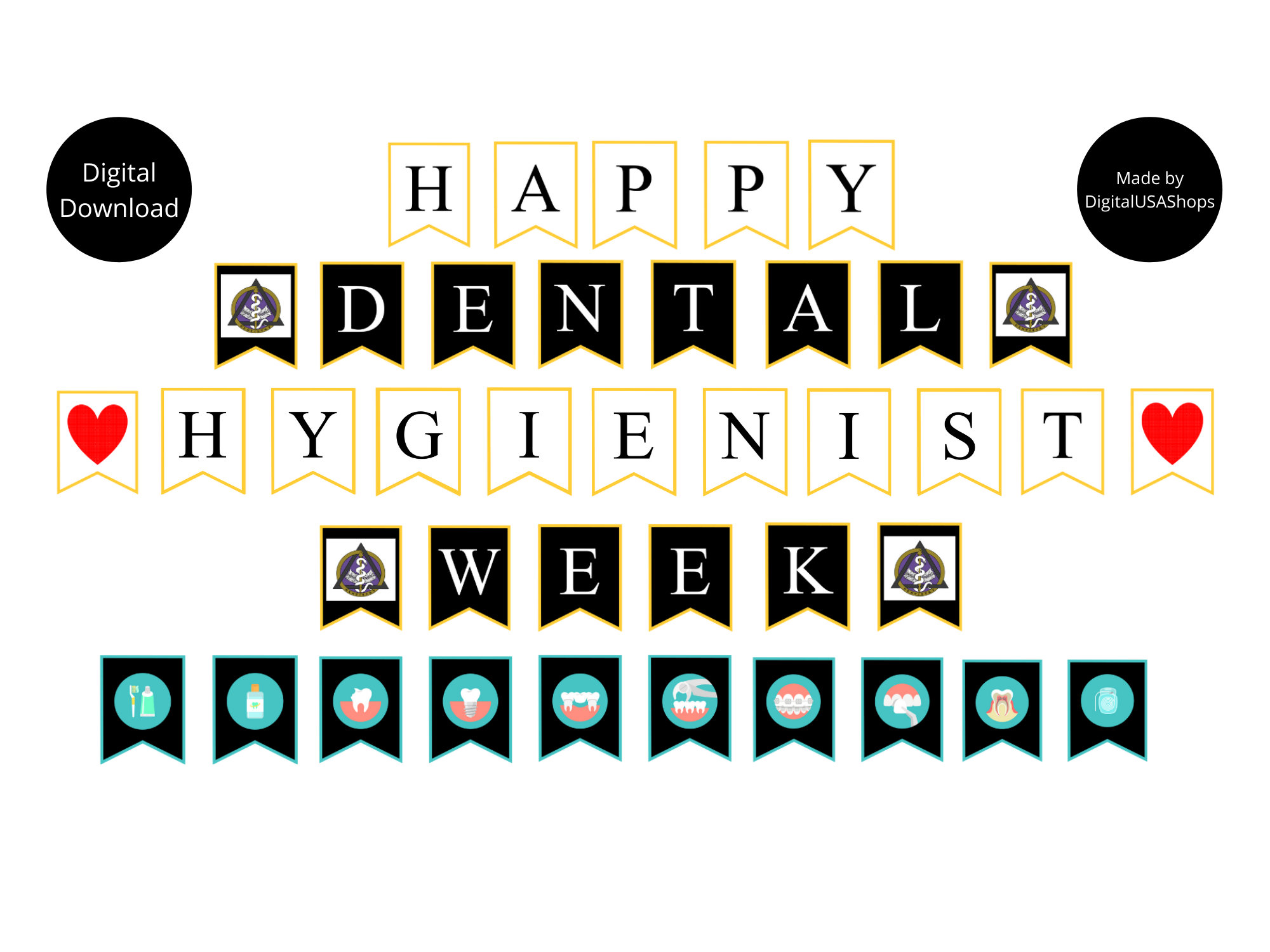 Dental Hygienist Appreciation Week / Printable Wall Banner / Dental