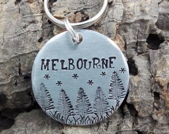 Médaille identité chien gravée "MELBOURNE", médaille gravée chien ou chat