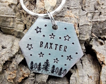 "Baxter" hondenidentiteitslabel, gegraveerd hondenpenning; gepersonaliseerde identiteitsmedaille