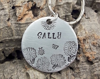 Médaille identité gravée chien, médaille gravée "SALLY", médaille identité chien personnalisée