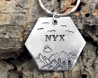 Médaille identité chien gravée "NYX"